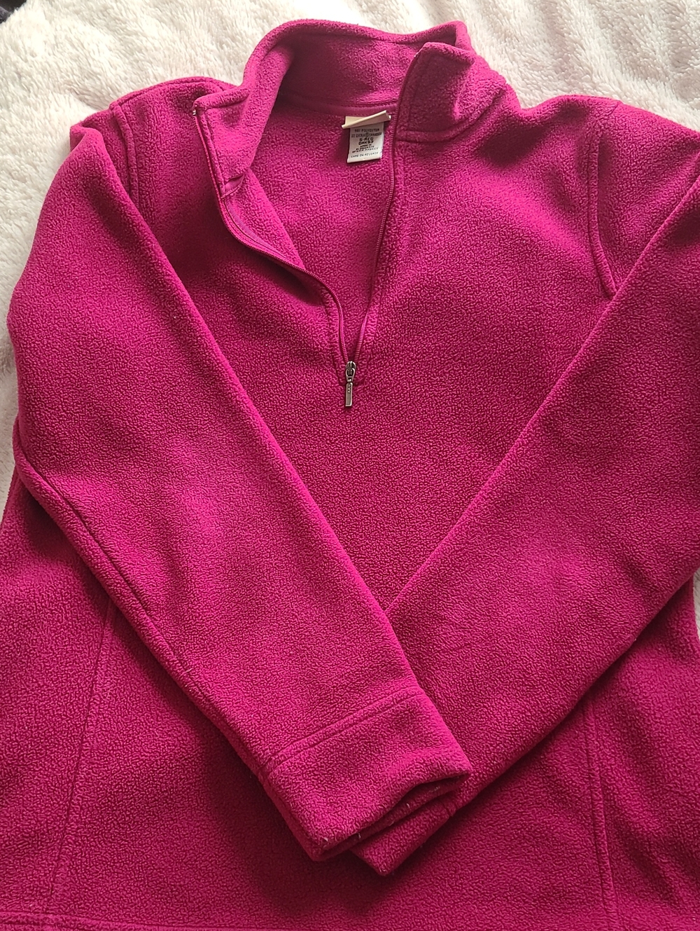 L.L. Bean Women's Bright Fuchsia Half-Zip Fleece Pullover